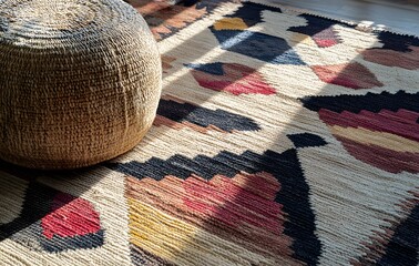 13. **full-size classic kilim rug design featuring a seamless array of angular and geometric motifs*