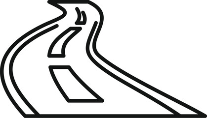 Poster - simple line drawing of a long and winding road disappearing into the distance
