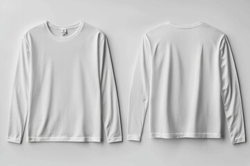 White Long Sleeve Tshirt Mockup Isolated created with Generative AI