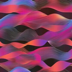 Wall Mural - Seamless pattern of flowing abstract waves with gradient colors