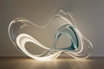 Radiant Abstract Glass Fluid Shapes in Contemporary Design