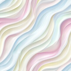 Wall Mural - Seamless pattern of soft, undulating abstract waves with pastel tones