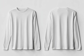 White Long Sleeve Tshirt Mockup Isolated created with Generative AI