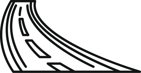 Poster - Minimalistic line drawing of a highway turning right