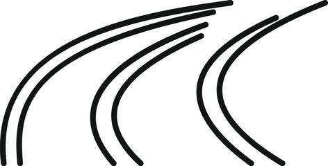 Poster - multiple curved lines are getting closer together, giving a sense of perspective and rapid accelerat