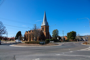 The photo was taken on a tranquil street in the town of Goulburn and features the old buildings in the town center