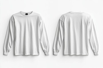 White Long Sleeve Tshirt Mockup Isolated created with Generative AI