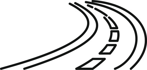Poster - minimalist line art illustration of a winding road curving into the distance