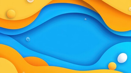 Canvas Print - Vibrant yellow and blue fluid gradient background, perfect for modern designs with a playful cartoon texture.