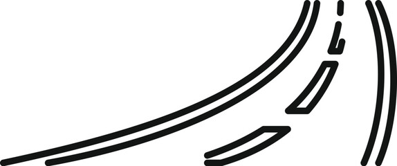 Poster - Simple black and white drawing of a winding road disappearing into the distance, evoking a sense of journey and the unknown