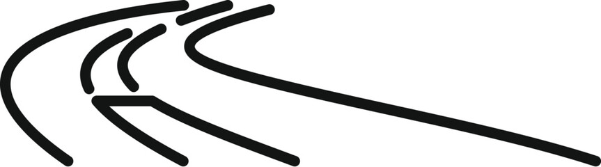 Poster - simple line art depicting a running track extending into the distance