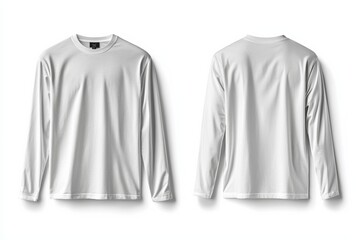 White Long Sleeve Tshirt Mockup Isolated created with Generative AI