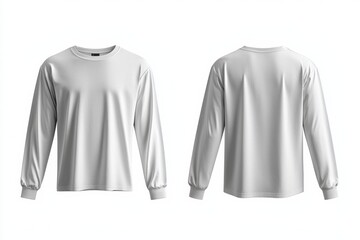 White Long Sleeve Tshirt Mockup Isolated created with Generative AI