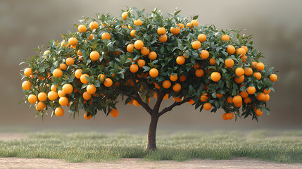 Wall Mural - Orange Tree with Ripe Fruit