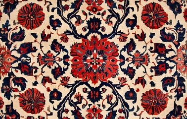 Wall Mural - 3. **Full-size seamless Turkish rug design with traditional motifs and rich hues**