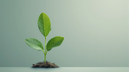 Aufkleber - Clean and minimal upward arrow icon integrated with a leaf, symbolizing sustainability in business strategy, against a plain background. Generative AI.