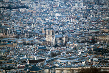  aerial panorama of Paris, France