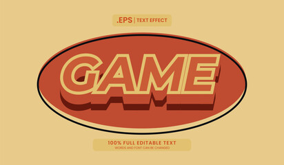 Wall Mural - Design editable text effect, game in 3d retro style, suitable for shirt printing