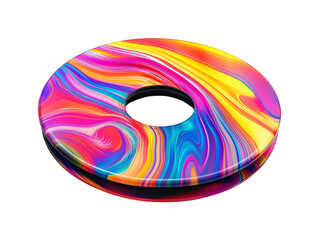 Abstract Swirling Colorful Disc with Glitch Background