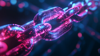 A Blockchain Concept with Luminescent Circuits Flowing Through Links