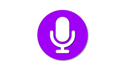 Fototapete - A recording icon and microphone icon appear on a plain background. Symbols represent sound recording and microphone usage in digital media.