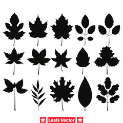 Canvas Print - Leafy Delight  Charming Vector Silhouette Collection