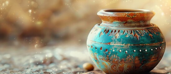 Poster - Traditional handmade ceramic Soft focus Close up Copy space
