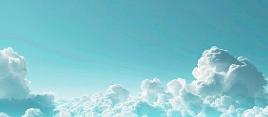 Canvas Print - blue sky with white clouds. Copy space image. Place for adding text and design