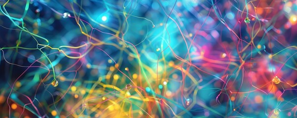 Wall Mural - Abstract colorful lines and bokeh background