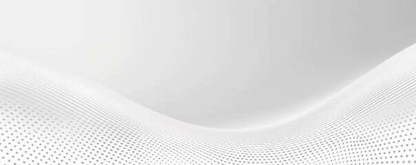 White and white vector halftone background with dots in wave shape, simple minimalistic design for web banner template presentation background. with copy space