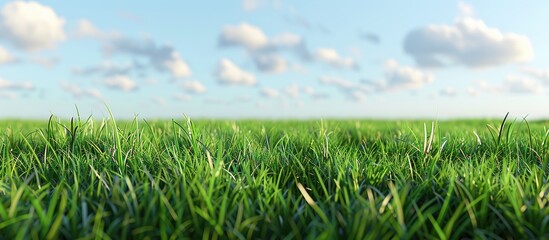 Wall Mural - Background of a young grass field Shallow depth of field. Copy space image. Place for adding text and design