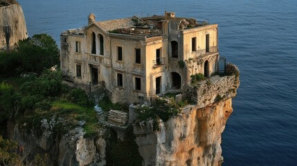 Sticker - Abandoned House on a Cliffside