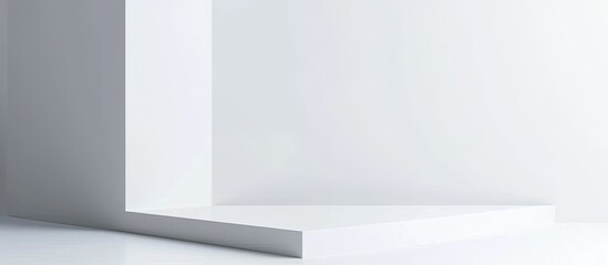 Canvas Print - Empty white corner background Minimalist design idea. Copy space image. Place for adding text and design