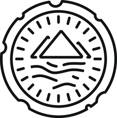 Sticker - Simple logo icon of a camping tent erected over wavy lines, making a great minimalist design