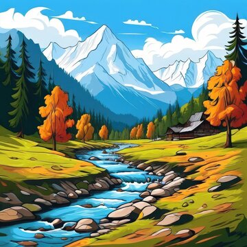 the AI Image Generator, camping themed image on a transparent