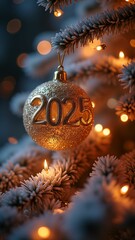 Wall Mural - New Year 2025 in holiday decoration