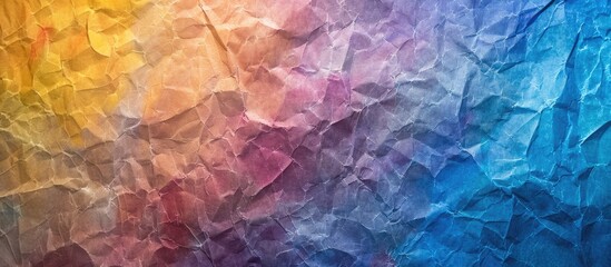 Poster - texture of aged craft paper in blue yellow and purple macro view structure of a vintage abstract car