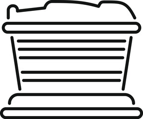 Poster - Car air filter icon, outline style, representing the component filtering air entering the engine