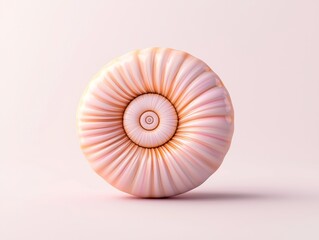 Sticker - abstract pastel pink 3d spiral shell minimalist background for text and design