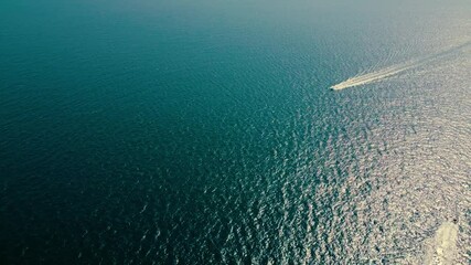 Wall Mural - Aerial Footage of Boats in the Mediterranean in Polignano a Mare