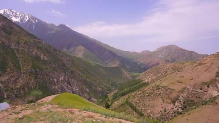 Wall Mural - A mountain range with a valley in between