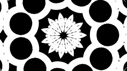 Aufkleber - Monochrome digital lines and figures in motion. Design. Kaleidoscopic transformations.