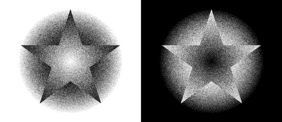 Fototapete - Modern abstract background with halftone stars. Vector dotted icon, logo or design element.
