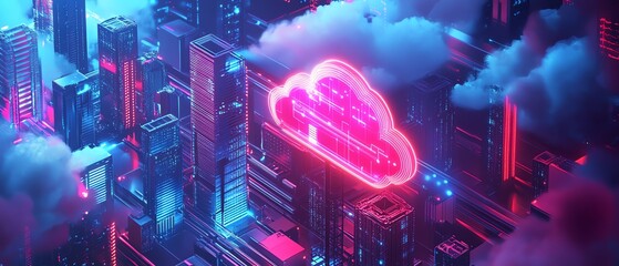 Poster - Cloud computing concept in modern flat design