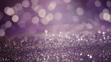 Shiny Purple bokeh lights and floating particles on bright abstract background design illustration