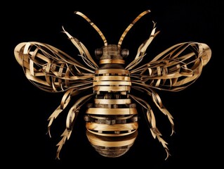 Wall Mural - Wooden Bee Sculpture.