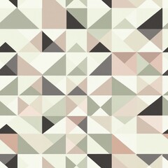 Wall Mural - seamless pattern of retro triangles and squares in muted tones