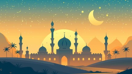 Flat background for islamic eid al-adha celebration