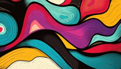 Abstract colorful background in a line art style illustration