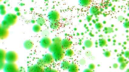 Poster - Soft bokeh colorful particles on a white background. Design. Swarm of bright tiny circles.